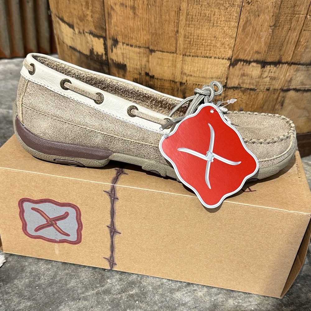 Women’s Twisted X Tan and Cream Boat Shoes